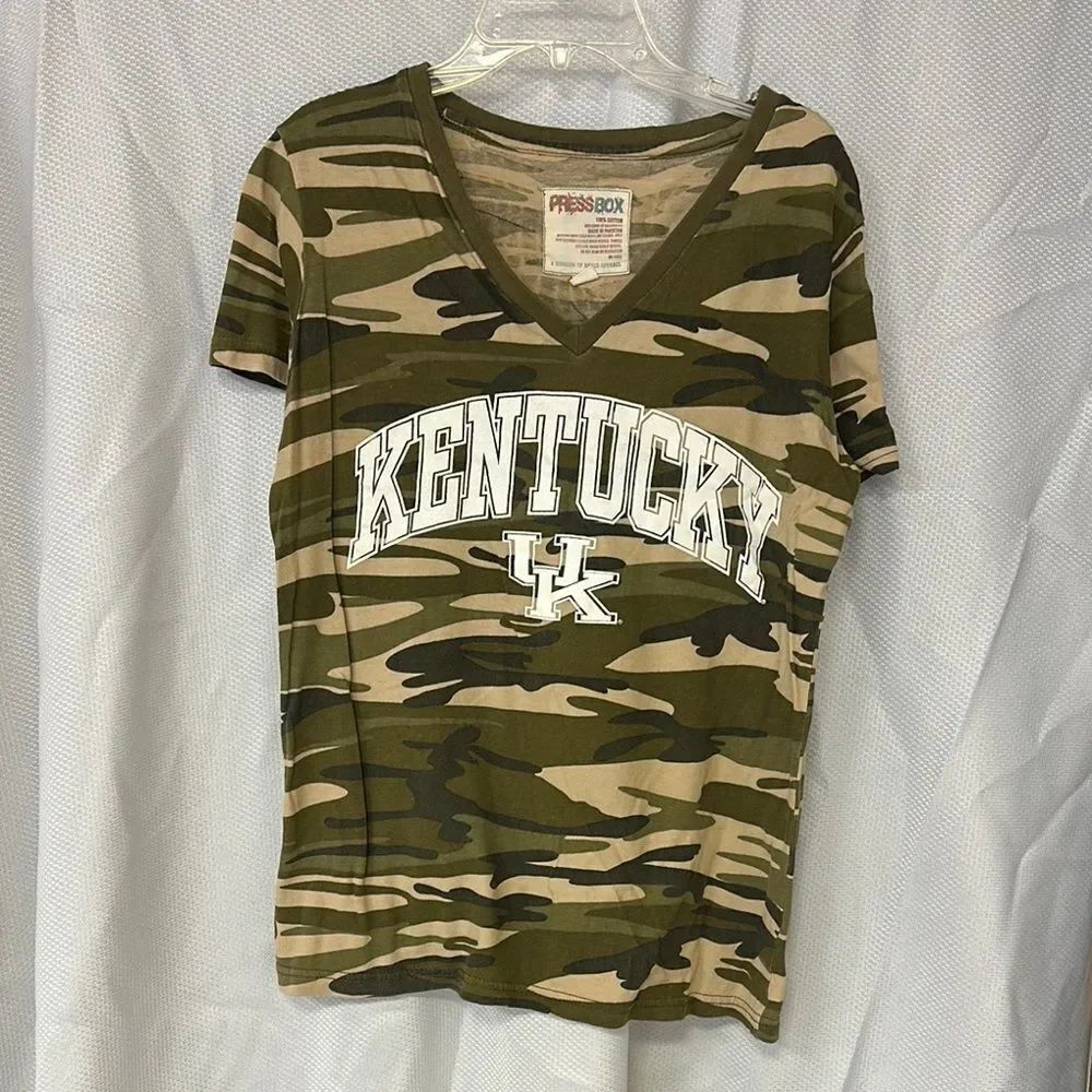 Pressbox Camo Kentucky Tee - Green and Tan